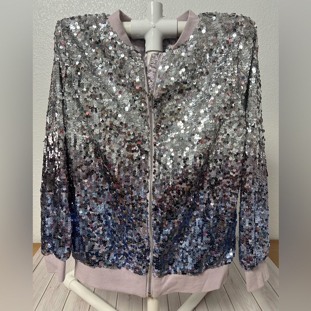 D-Signed Descendents Silver Ombré Sequin Jacket